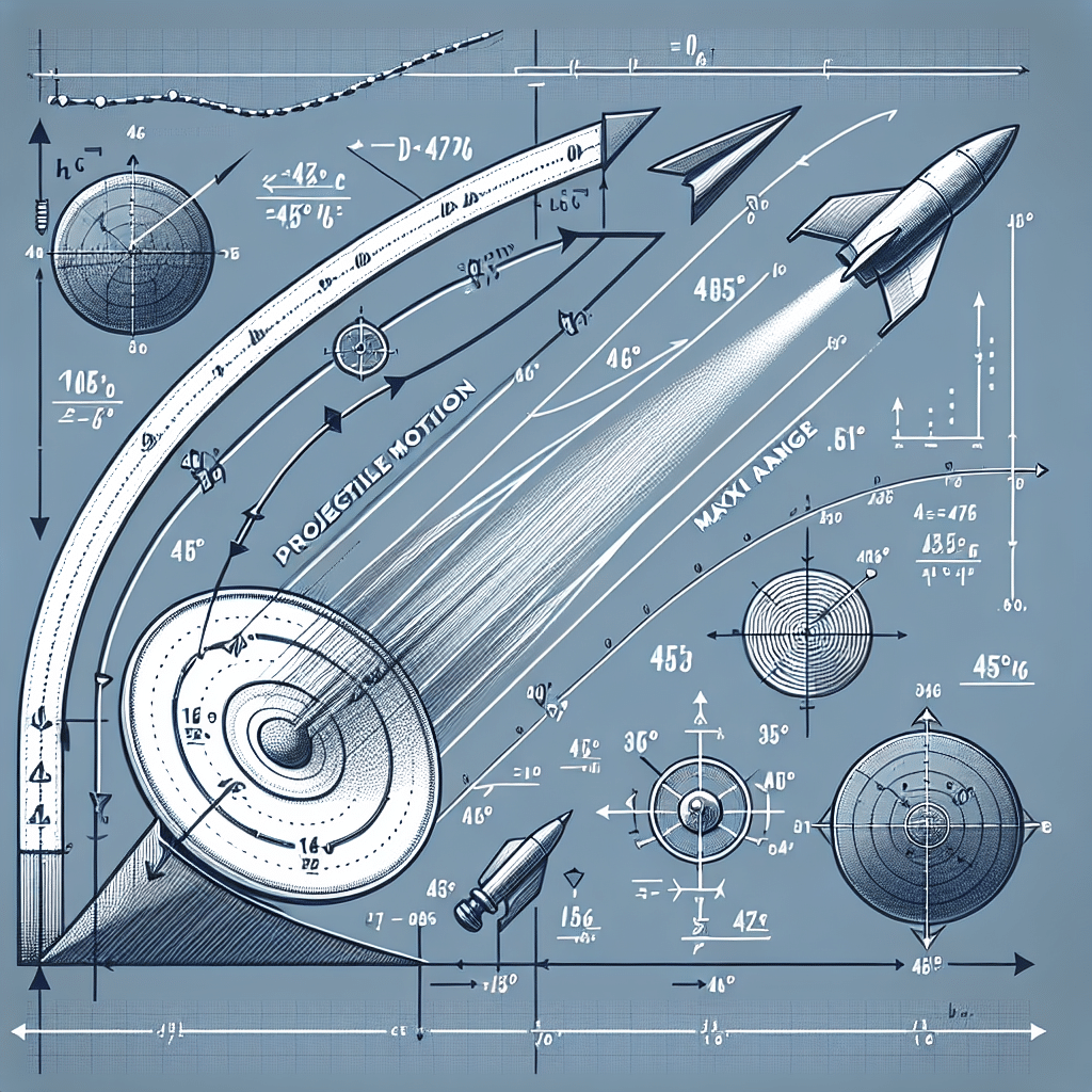 At what angle is the maximum range in projectile motion