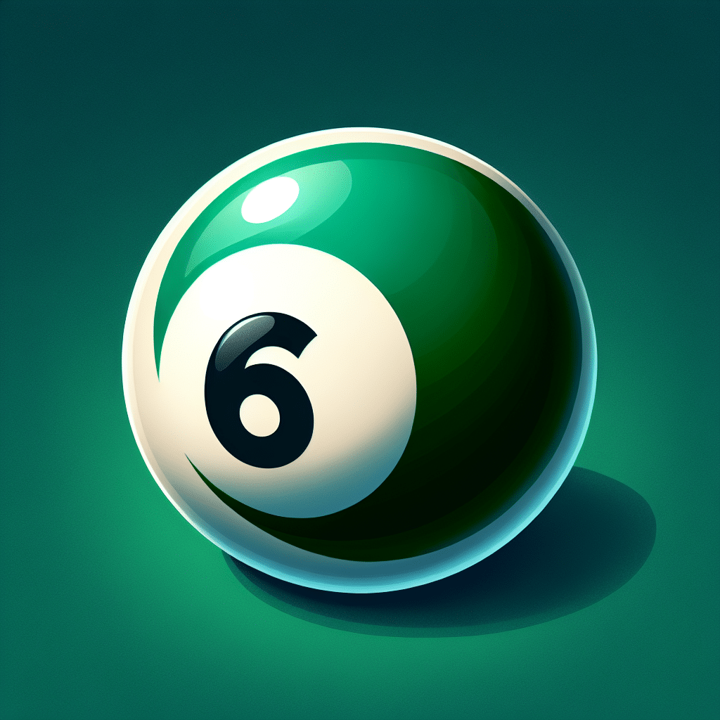 What color is the number 6 ball in billiards