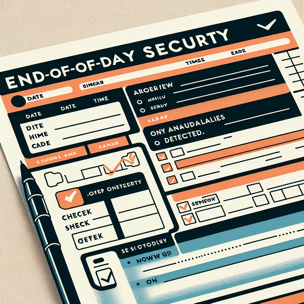 What form is used to record end-of-day security checks