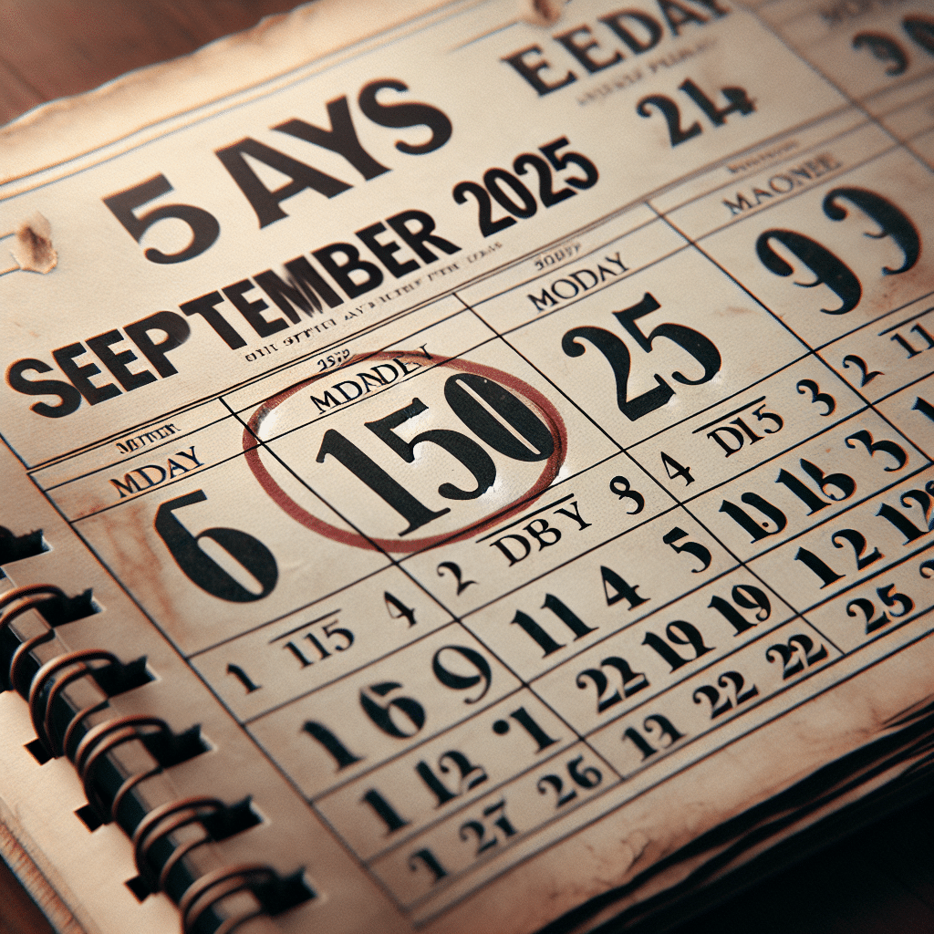 What is 150 days before sep 15 2025