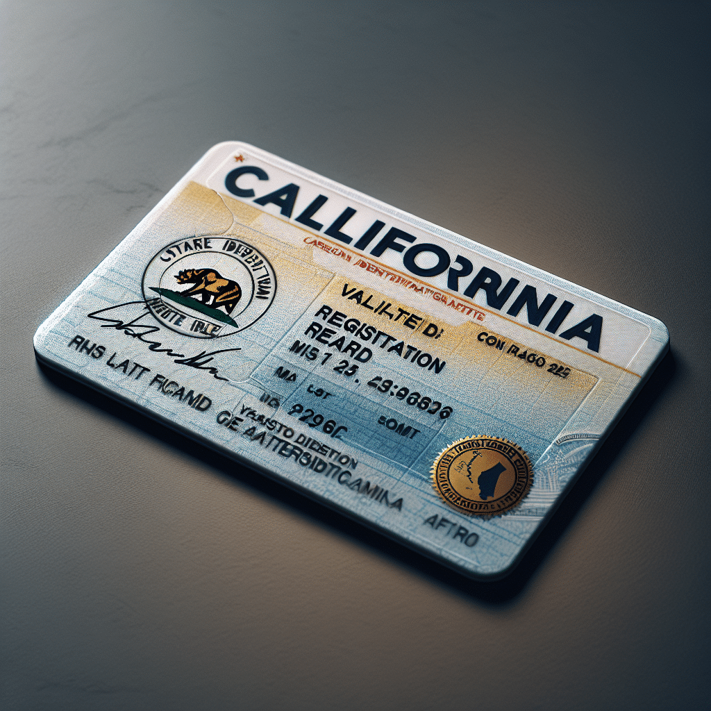 What is a validated registration card california