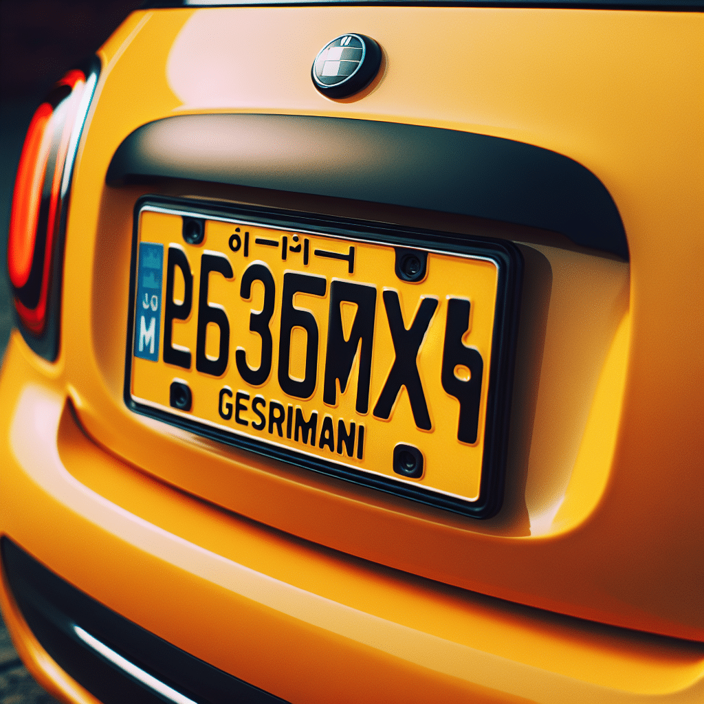 What is a yellow german license plate used for