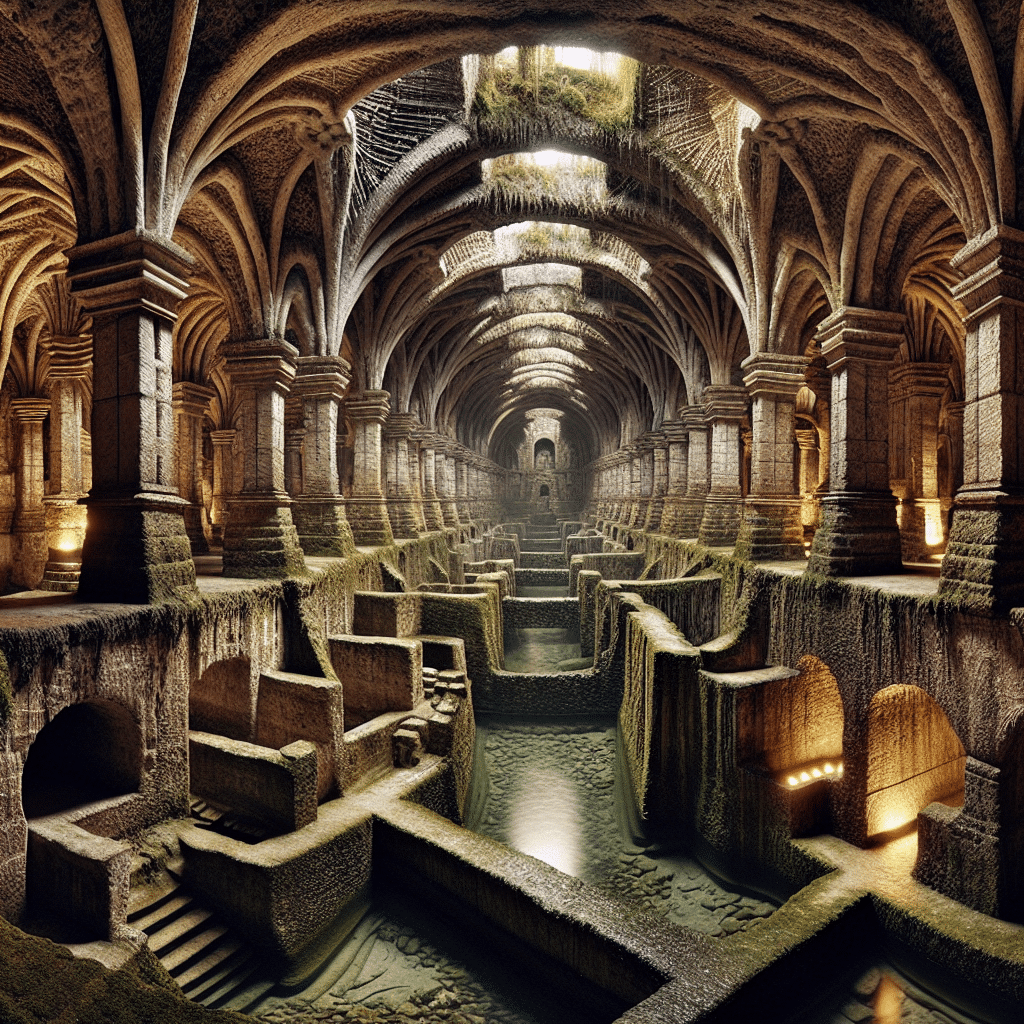 What is an underground manmade laberynth where water flows