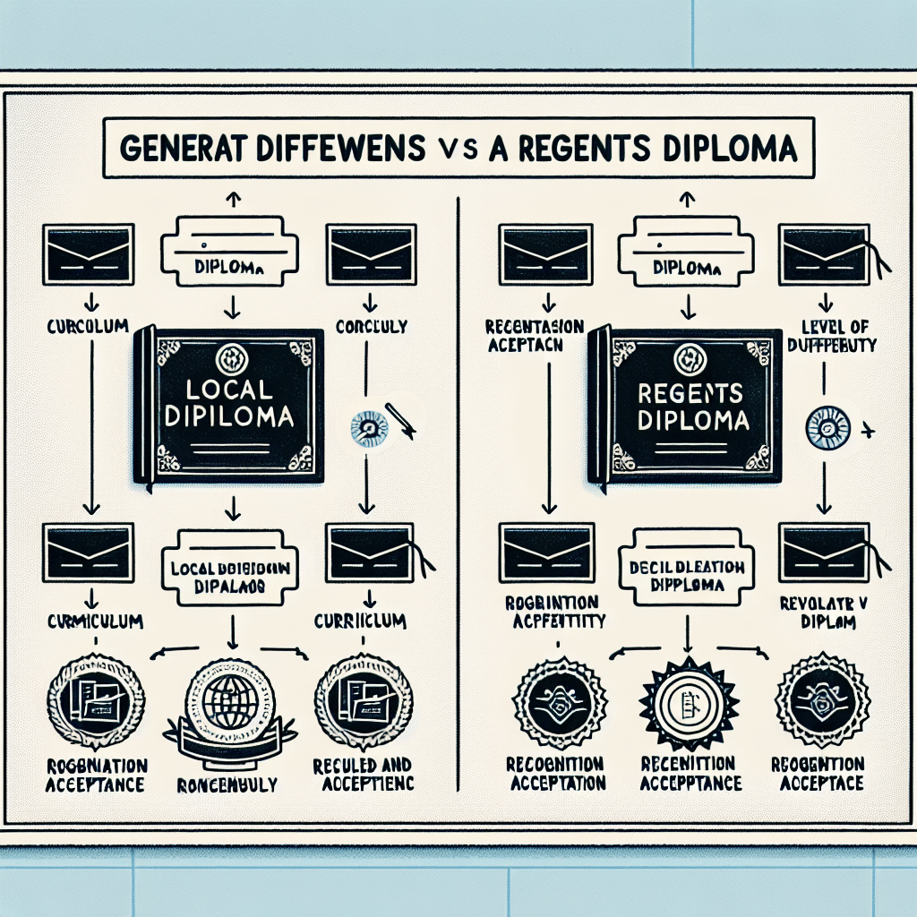 What is hte difference between local diploma and regents diploma