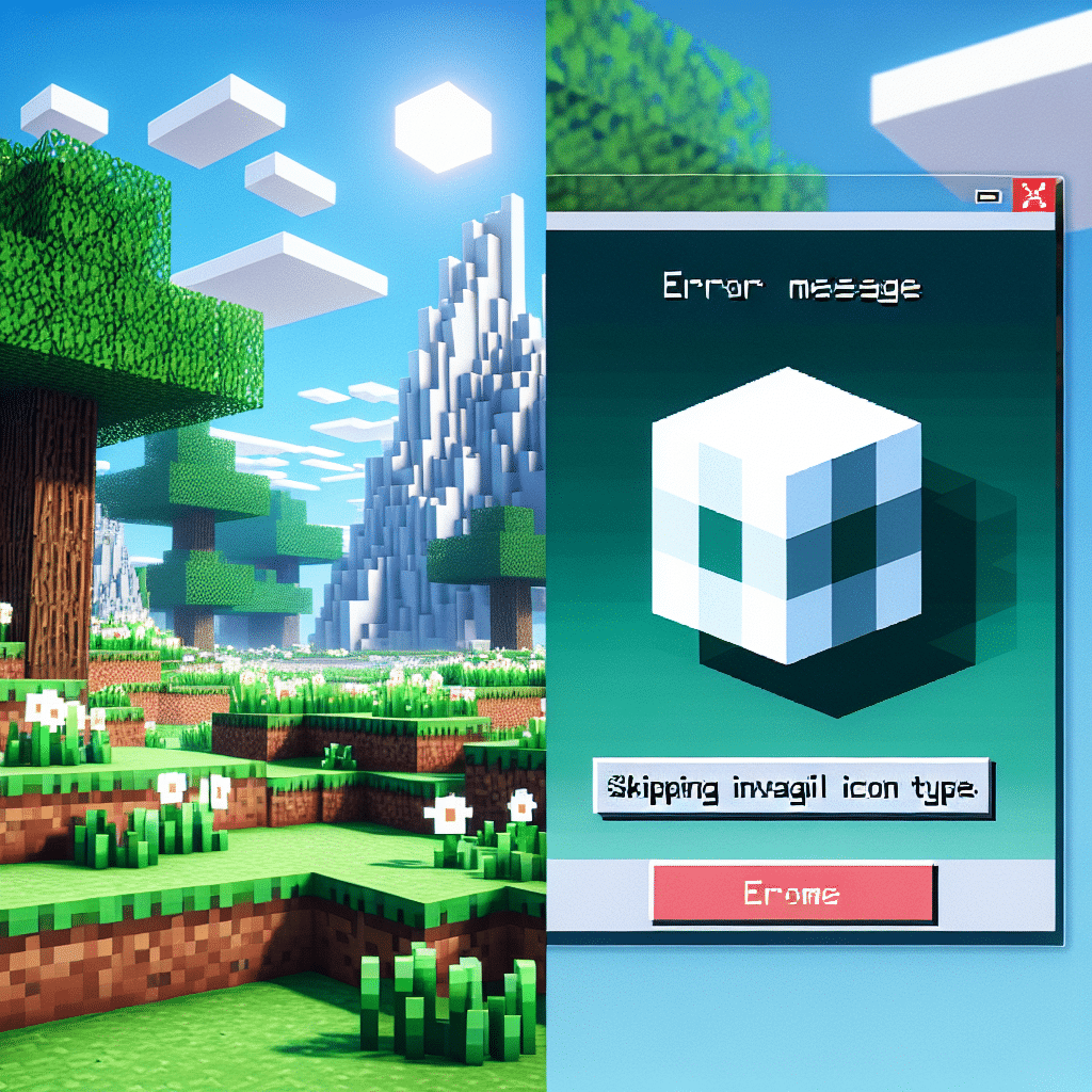 What is skipping invalid icon type: in minecraft